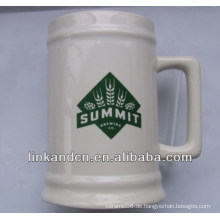 Haonai exportierte 23oz weiße Keramik Stein Bier Bier mit Logo